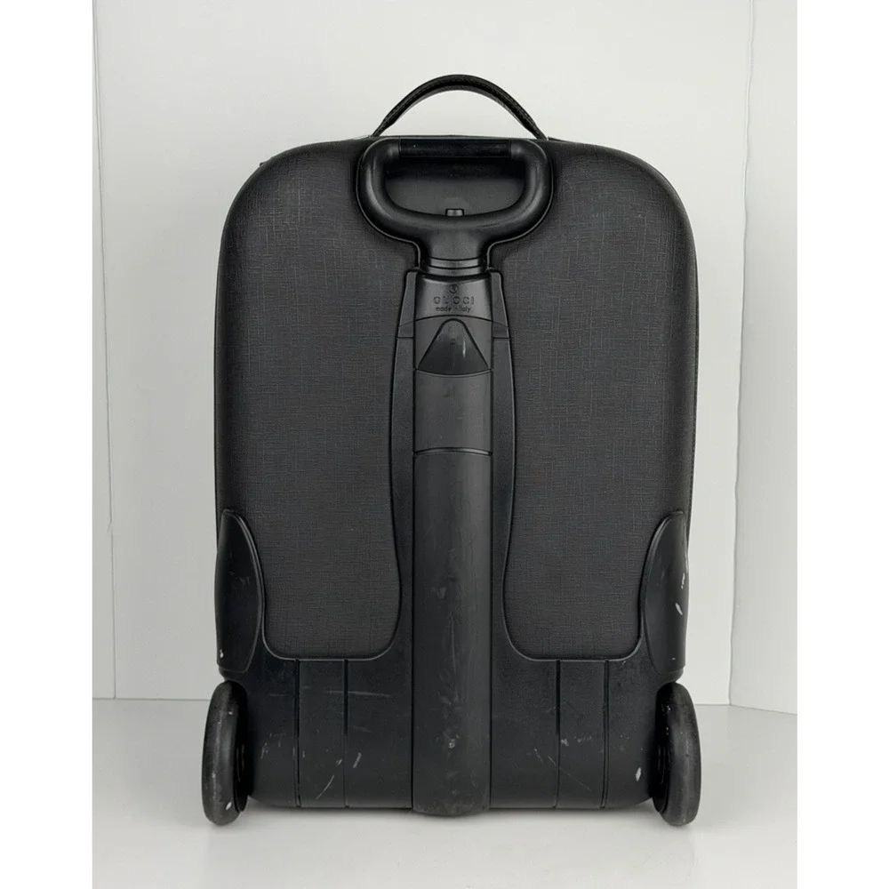 Gucci Interlocking G Hard Shell Rolling Carry-On Suitcase in Black